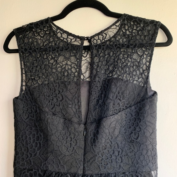 Milly Black Lace Ruffle-Back Dress - Picture 5 of 7